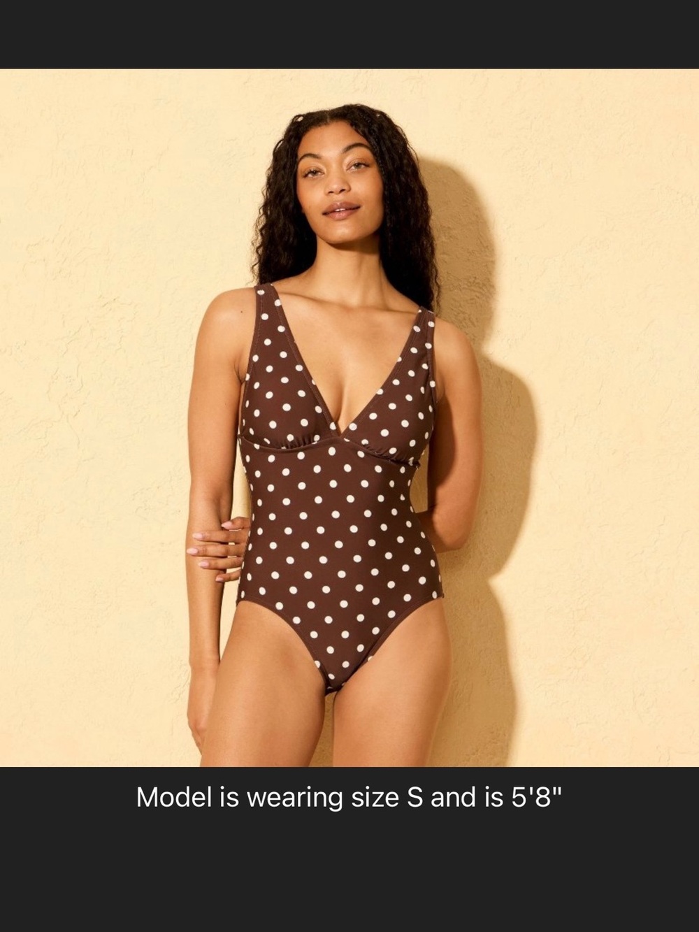 Shade & Shore Brown and White Polka Dot One-Piece Swimsuit